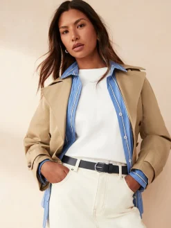 Next Navy Regular Leather Belt