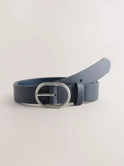 Next Navy Regular PU Belt New