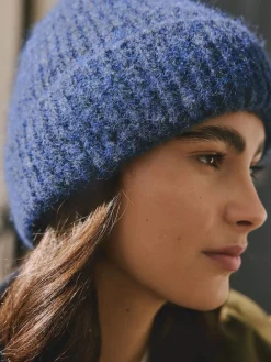 Next Navy Ribbed Beanie Containing Wool Hat Best