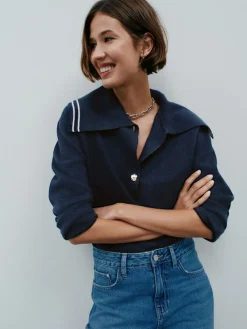 Next Sailor Collar Cardigan Navy Sale