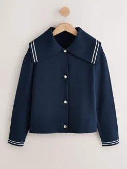 Next Sailor Collar Cardigan Navy Sale