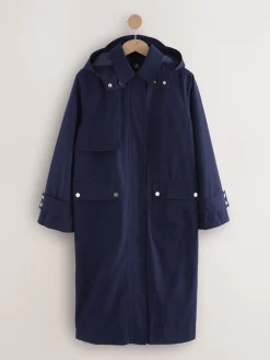 Next Shower Resistant Hooded Rain Coat Navy Hot