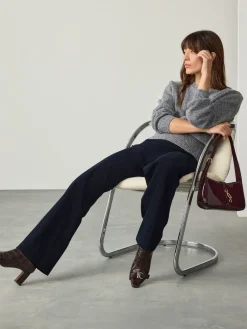 Next Navy Smoothing Cord Wide Leg Trousers Best