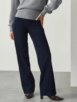 Next Navy Smoothing Cord Wide Leg Trousers Best