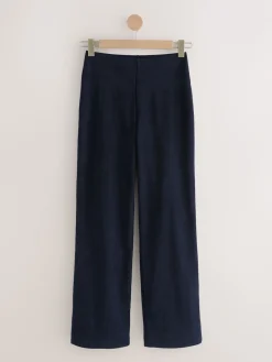 Next Navy Smoothing Cord Wide Leg Trousers Best