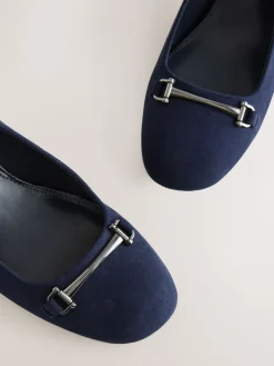 Next Standard/Wide Fit Hardware Slingback Block Heels Navy Outlet