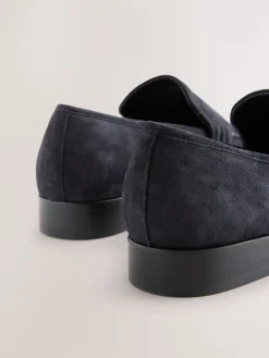 Next Suede Round Toe Clean Loafers Navy Outlet