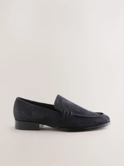 Next Suede Round Toe Clean Loafers Navy Outlet