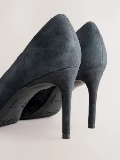 Next Navy Suede Standard/Wide Fit Leather Mid Court Shoes Best