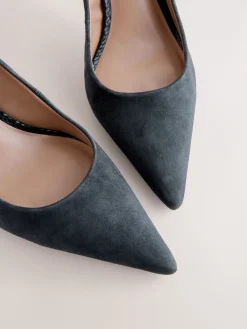 Next Navy Suede Standard/Wide Fit Leather Mid Court Shoes Best