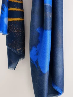 Next Navy Tie Dye Lightweight Scarf Outlet