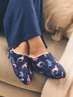 Next Navy Whippet Mule Slippers Online