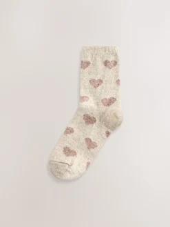 Next Navy/Berry Hearts Thermal Wool Blend Ankle Socks 3 Pack With Silk Best