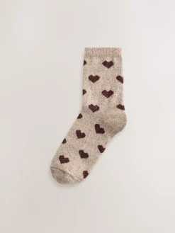 Next Navy/Berry Hearts Thermal Wool Blend Ankle Socks 3 Pack With Silk Best