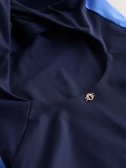 Next High Neck Halterneck Tummy Control Swimsuit Navy/Blue Best