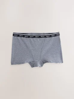 Next Boyshort Cotton Logo Knickers 7 Pack Navy/Chocolate Stripe Online