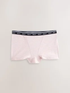 Next Boyshort Cotton Logo Knickers 7 Pack Navy/Chocolate Stripe Online