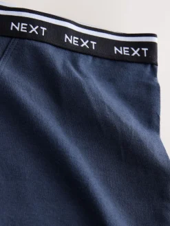 Next Boyshort Cotton Logo Knickers 7 Pack Navy/Chocolate Stripe Online