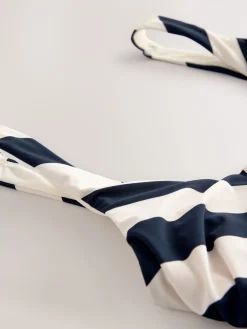 Next Navy/Cream Chevron Dd+ Wired Scoop Neck Tummy Control Swimsuit Hot