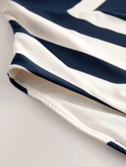 Next Navy/Cream Chevron Dd+ Wired Scoop Neck Tummy Control Swimsuit Hot