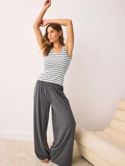 Next Thermal Maximum Warmth Cosy Ribbed Vest Navy/Cream Stripe Online