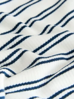 Next Thermal Maximum Warmth Cosy Ribbed Vest Navy/Cream Stripe Online