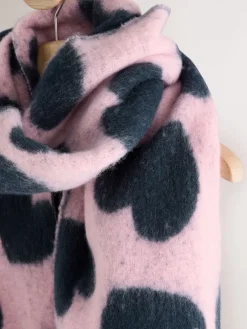 Next Navy/Pink Heart Print Heavyweight Blanket Scarf Discount