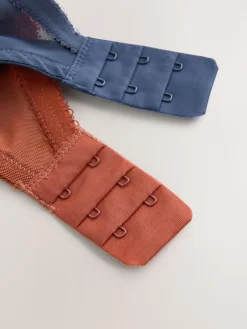 Next Non Pad Balcony DD+ Lace Bras 2 Pack Navy/Rust Discount