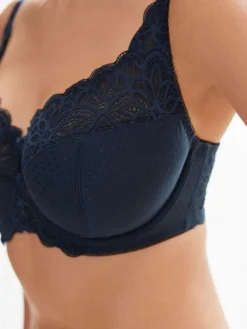 Next Navy/White DD+ Non Pad Full Cup Modal & Lace Bras 2 Pack New