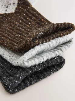 Next Neutral Argyle Thermal Wool Blend Ankle Socks 3 Pack With Silk Sale