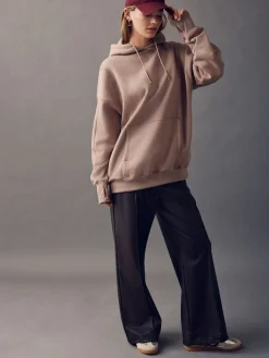 Next Neutral Brown Relaxed Fit Longline Hoodie Best
