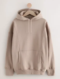 Next Neutral Brown Relaxed Fit Longline Hoodie Best