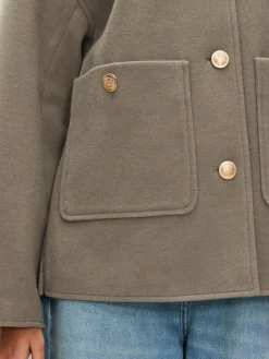 Next Brushed Collared Jacket Neutral Sale