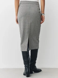 Next Ponte Pencil Skirt Neutral Check Sale