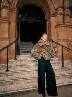 Next Faux Fur Zip Through Jacket Neutral Hot