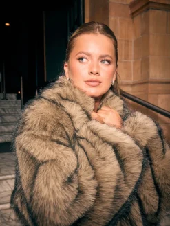 Next Faux Fur Zip Through Jacket Neutral Hot