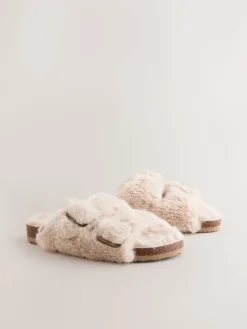 Next Footbed Comfort Slippers Neutral Sale