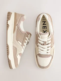 Next Forever Comfort® Panelled Chunky Lace-Up Trainers Neutral Clearance