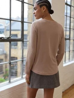 Next Neutral Long Sleeve Crew Neck T-Shirt Outlet