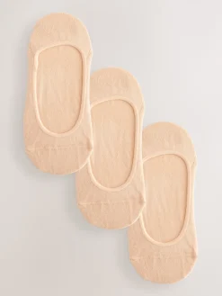 Next Low Cut Invisible Footsie Socks 3 Pack Neutral New