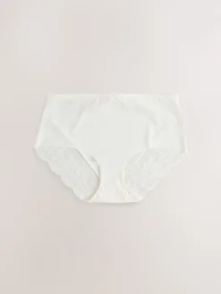 Next Neutral Midi No VPL Lace Back Briefs 5 Pack Clearance