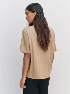 Next N. Premium Cosy Short Sleeve Crew Neck T-Shirt Neutral