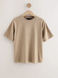 Next N. Premium Cosy Short Sleeve Crew Neck T-Shirt Neutral