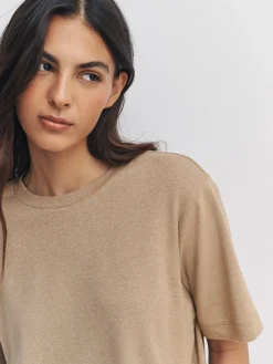 Next N. Premium Cosy Short Sleeve Crew Neck T-Shirt Neutral