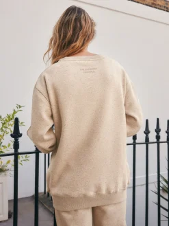 Next Relaxed Fit Essentials Longline Sweatshirt with Pockets Neutral Neppy Discount