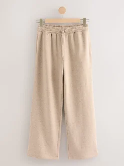 Next Essential Wide Leg Jersey Joggers Neutral Neppy Textured Best