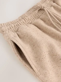 Next Essential Wide Leg Jersey Joggers Neutral Neppy Textured Best