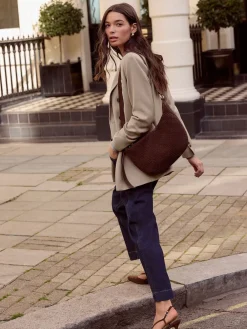 Next N.Premium Wool Blend Twill Blazer Neutral Clearance