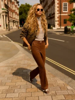 Next Neutral Ribbed High Neck Long Sleeve T-Shirt Best