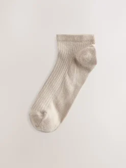 Next Neutral Ribbed Trainer Socks 4 Pack New